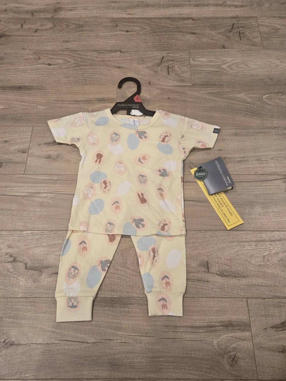 NWT Gerber Yellow Baby Spring Pajama Set Neutral Size 18M